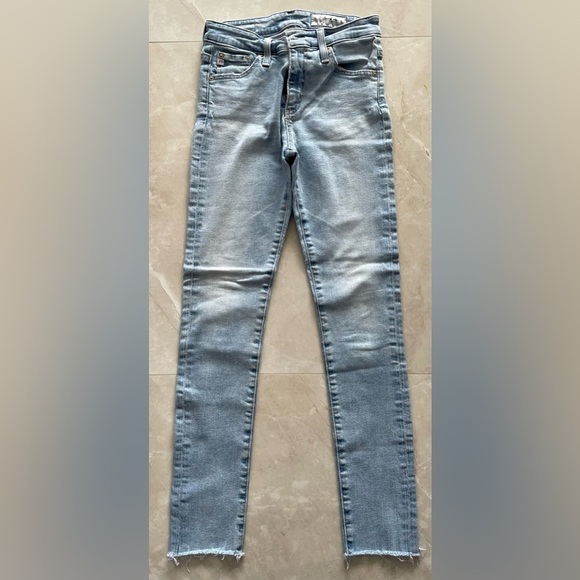Ag Adriano Goldschmied Denim - ARIANO GOLDSCHMIED DENIM JEANS SIZE 25R LIGHT WASH RAW HEM